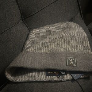 Louis Vuitton Charcoal Checkered Beanie